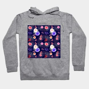 Spring Mandalas and Roses Plum Hoodie